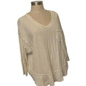 Altar'd State Casual V-Neck Blouse Shirt Top